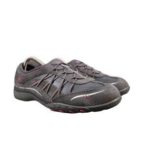 Skechers Shoe Womens 9 Sneaker Slip On Active Casual Lifestyle Breathe Easy Gray